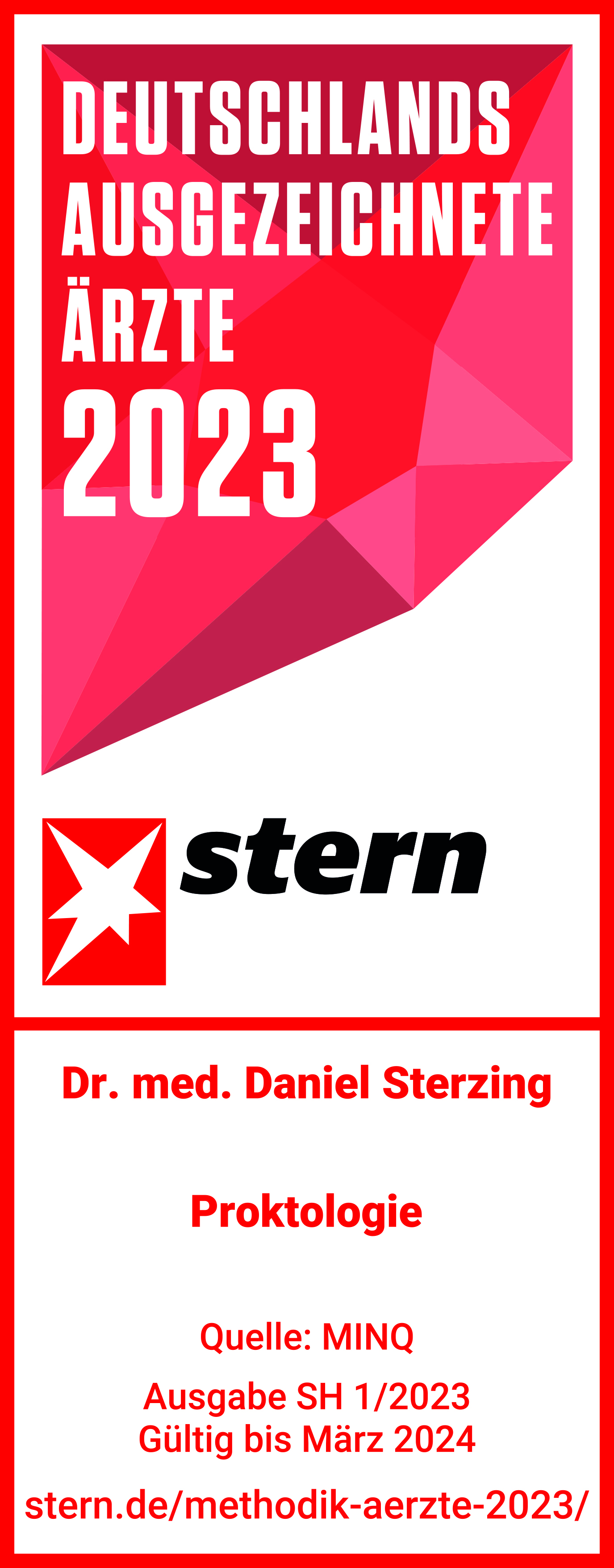 STERN-Gütesiegel / Dr. med. Daniel Sterzing
